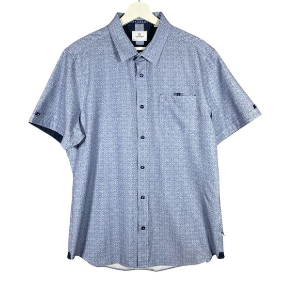 7 Diamonds Shirt Mens L Liberty 4 Way Stretch Performance Button Up Short Sleeve - Picture 1 of 11